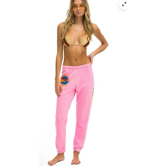 AVIATOR NATION SWEATPANTS - NEON PINK Womens Sz XS NWT $160